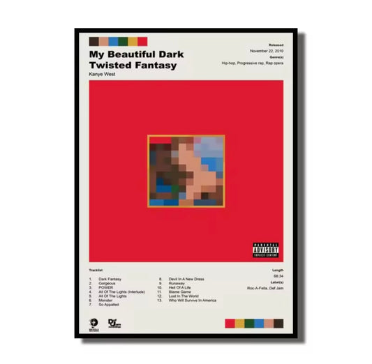 Kanye West - My Beautiful Dark Twisted Fantasy - Wall art